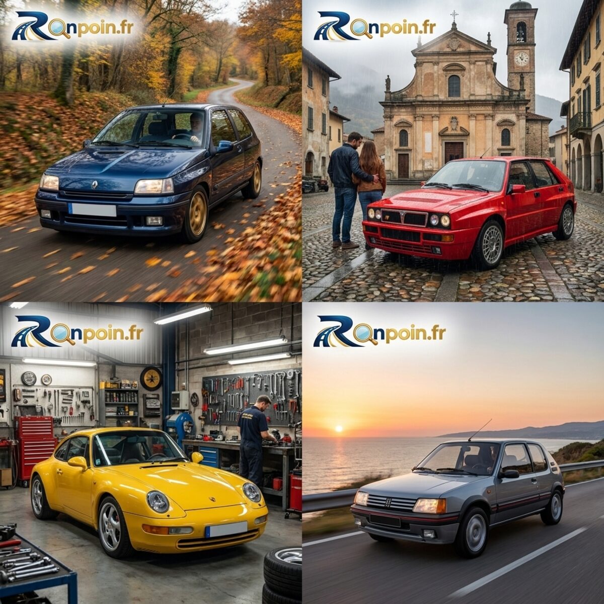 Planche youngtimers : cabriolets et berlines de collection années 90